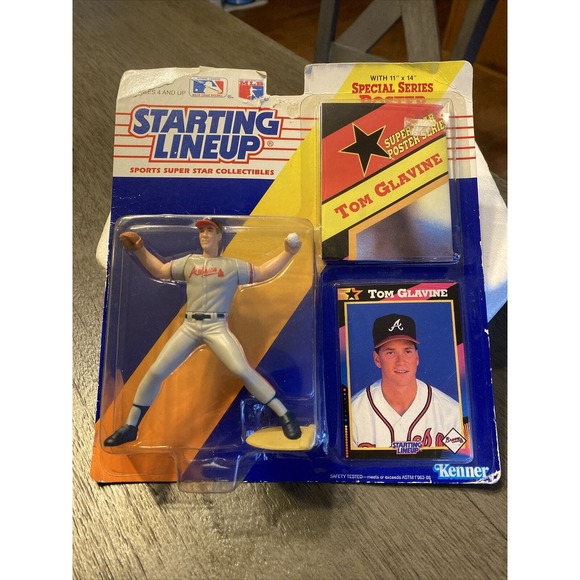 1992 Kenner Starting Lineup TOM GLAVINE Atlanta Braves Hall Of Fame Pitcher - Picture 1 of 3